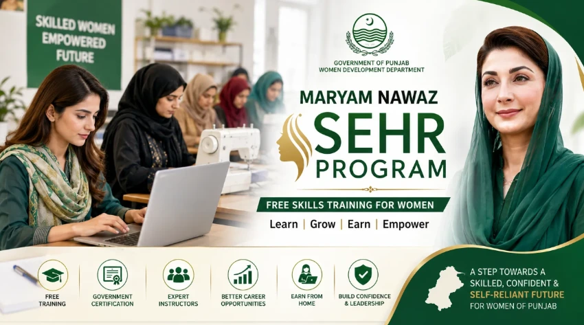 CM Punjab SEHR Program 2026 - Free Skills Training for Women by Maryam Nawaz