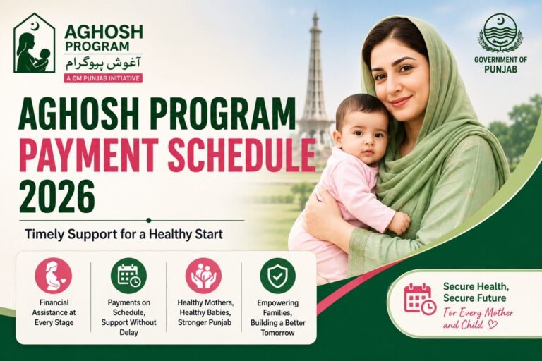 Aghosh Program payment schedule 2026 for pregnant women and newborns in Punjab