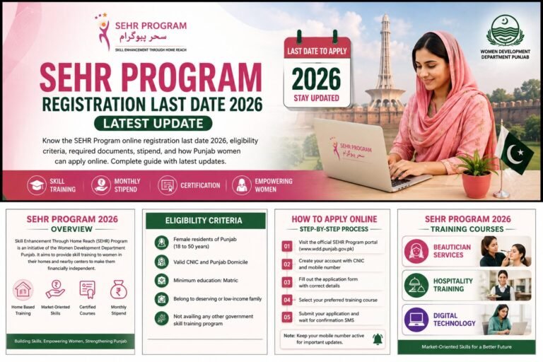 SEHR Program last date 2026 registration update banner for Punjab women
